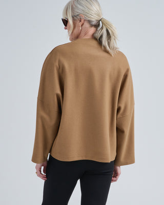collarless cape cashmere blend