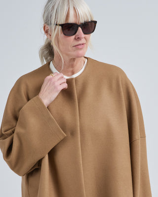 collarless cape cashmere blend