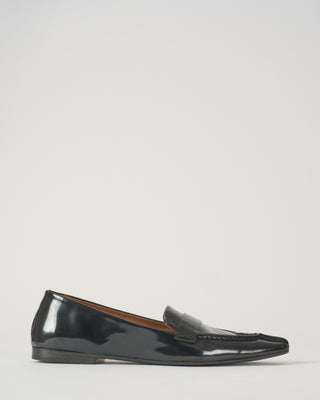 matte patent leather flat loafer