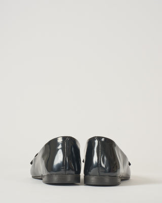 matte patent leather flat loafer