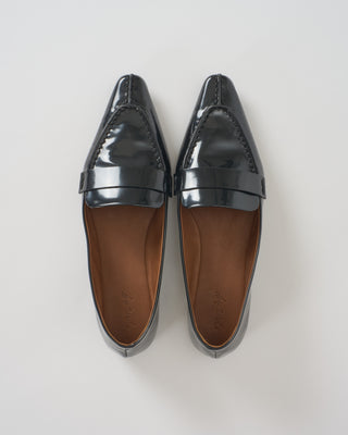 matte patent leather flat loafer