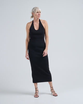 Toteme Compact Knit Halter Dress Black Toteme Compact Knit Halter Dress Black