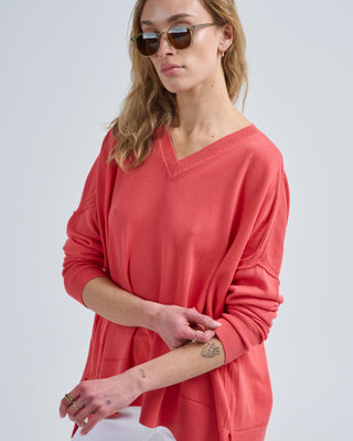 cotton pointelle v-neck