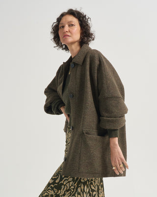 country cape boiled wool coat