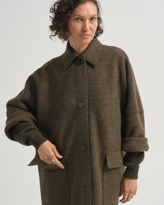 country cape boiled wool coat