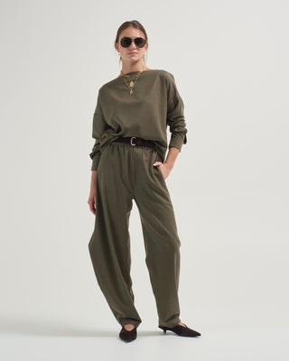 cozy flannel boatneck dolman sleeve top