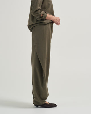 cozy flannel side drape pant
