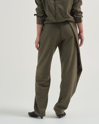 cozy flannel side drape pant