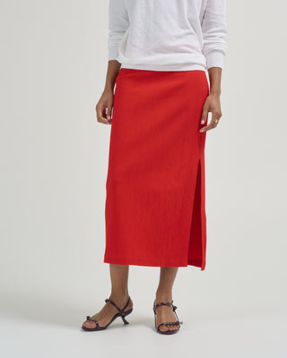 creased stretch crepe skirt