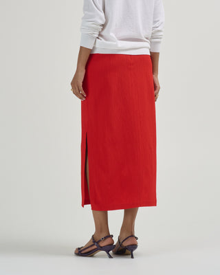 creased stretch crepe skirt