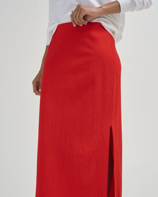 creased stretch crepe skirt