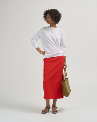 creased stretch crepe skirt