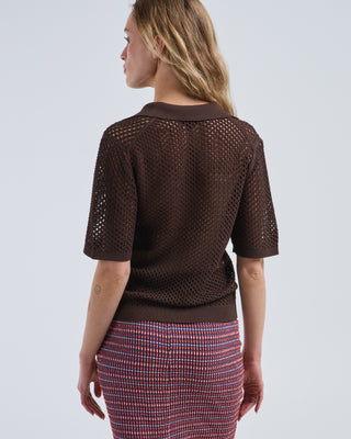 crochet netting slim polo