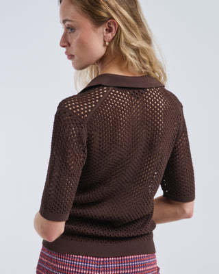 crochet netting slim polo