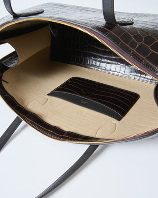 croco-embossed day tote
