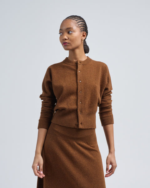 Extreme Cashmere Cropped Cardigan Rust