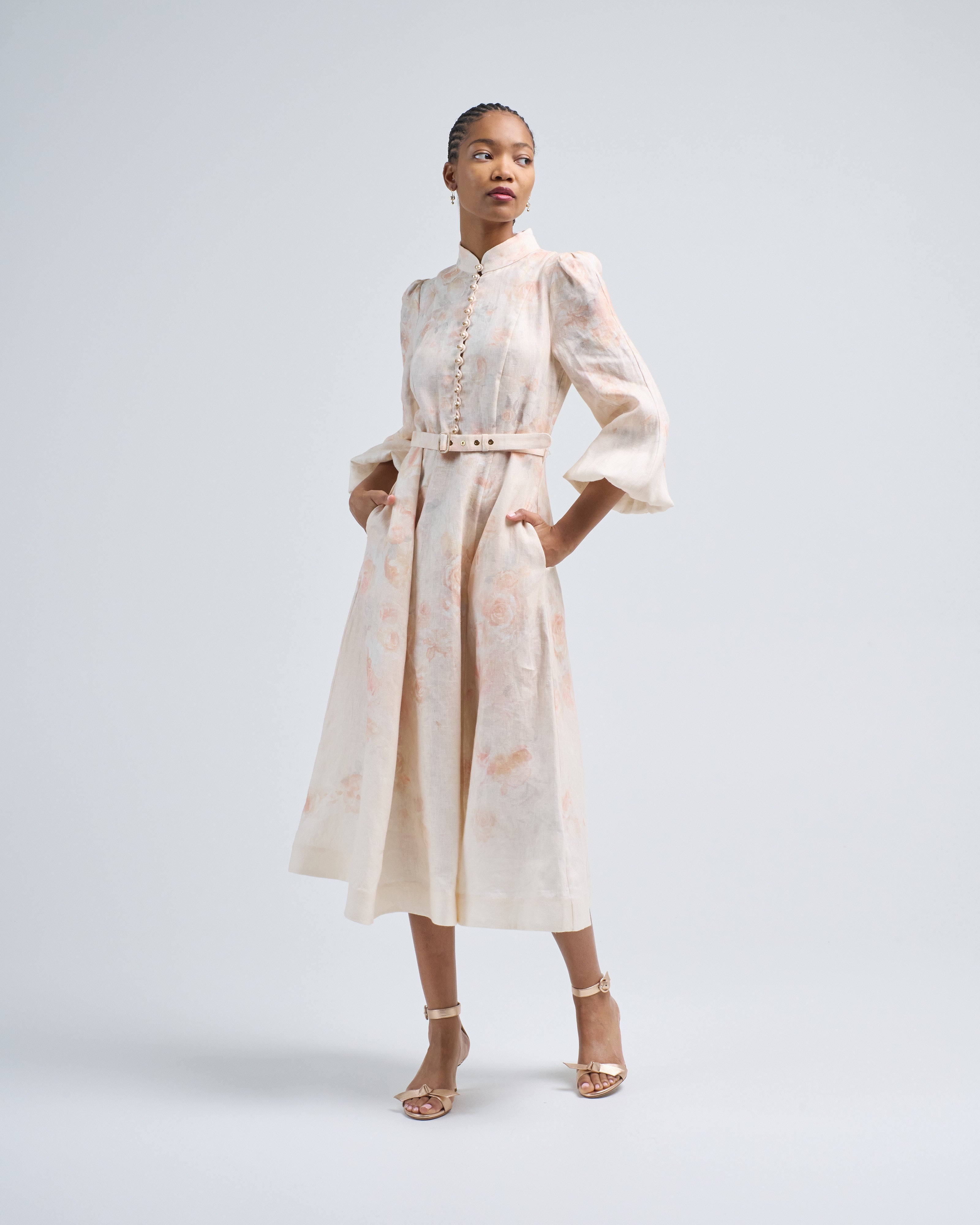 Zimmermann Crush Buttoned Midi Dress Ciara Floral Zimmermann Crush Buttoned Midi Dress Ciara Floral