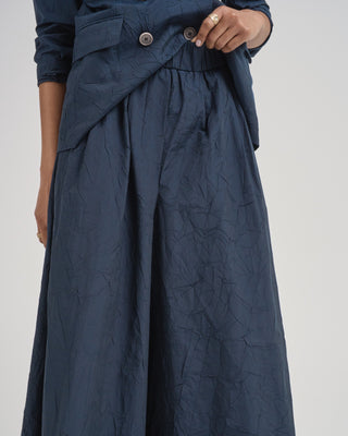 crushed cotton plain weave pants