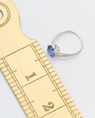 cushion cut sapphire split shank solitaire