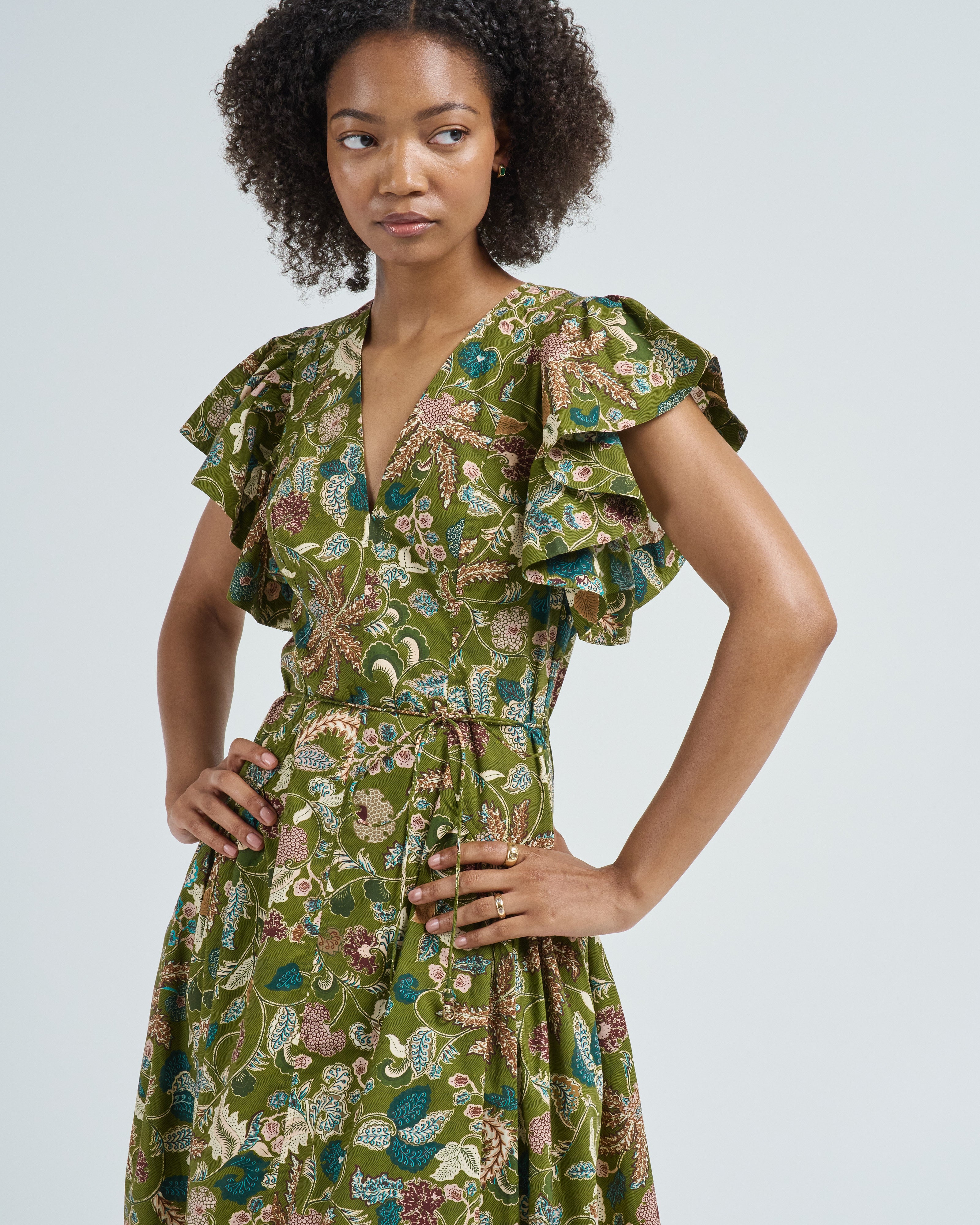 Ulla Johnson Darya Drop Waist Midi Dress Lichen Ulla Johnson Darya Drop Waist Midi Dress Lichen