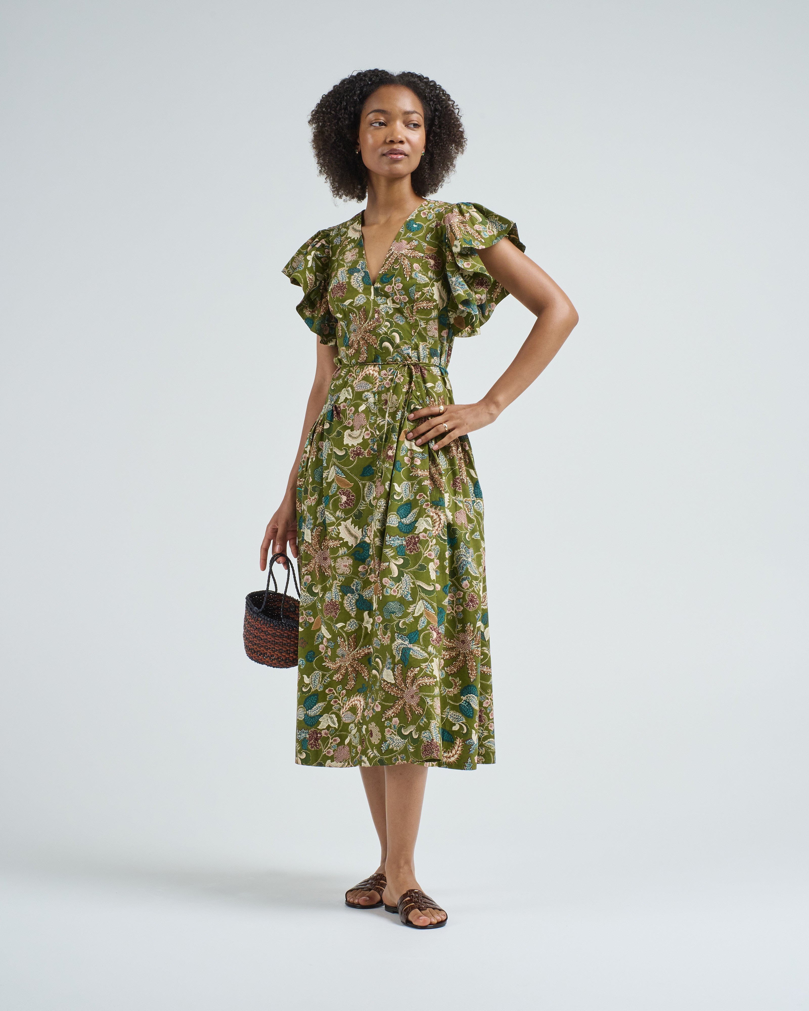 Ulla Johnson Darya Drop Waist Midi Dress Lichen Ulla Johnson Darya Drop Waist Midi Dress Lichen