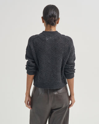 diamond cable crew sweater