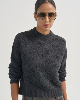 diamond cable crew sweater