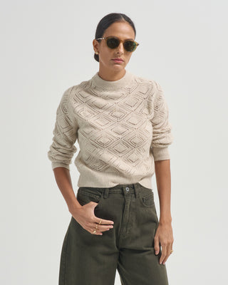 diamond cable crew sweater