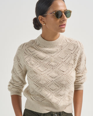 diamond cable crew sweater