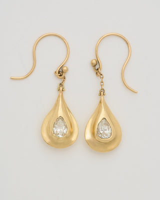 oak diamond solitaire on chain earrings