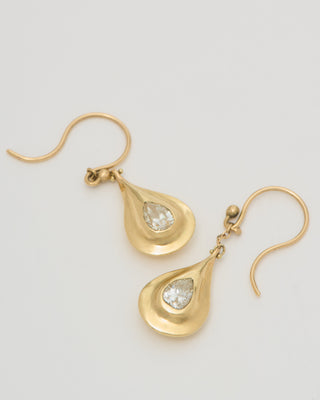 oak diamond solitaire on chain earrings