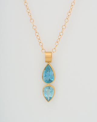 double aquamarine teardrop pendant