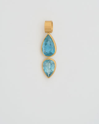 double aquamarine teardrop pendant