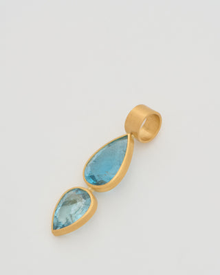 double aquamarine teardrop pendant