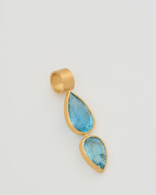 double aquamarine teardrop pendant