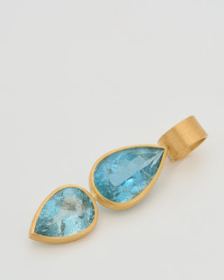 double aquamarine teardrop pendant