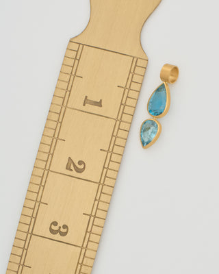 double aquamarine teardrop pendant