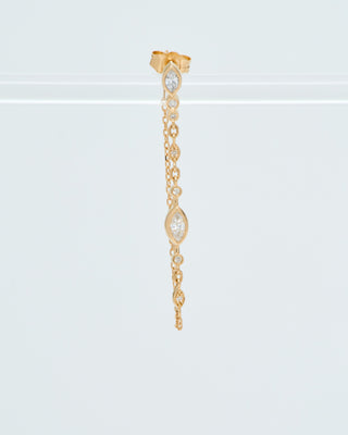 double marquise diamonds & 2 diamond eyes earring