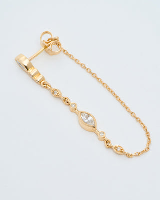 double marquise diamonds & 2 diamond eyes earring