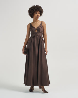 draped maxi dress