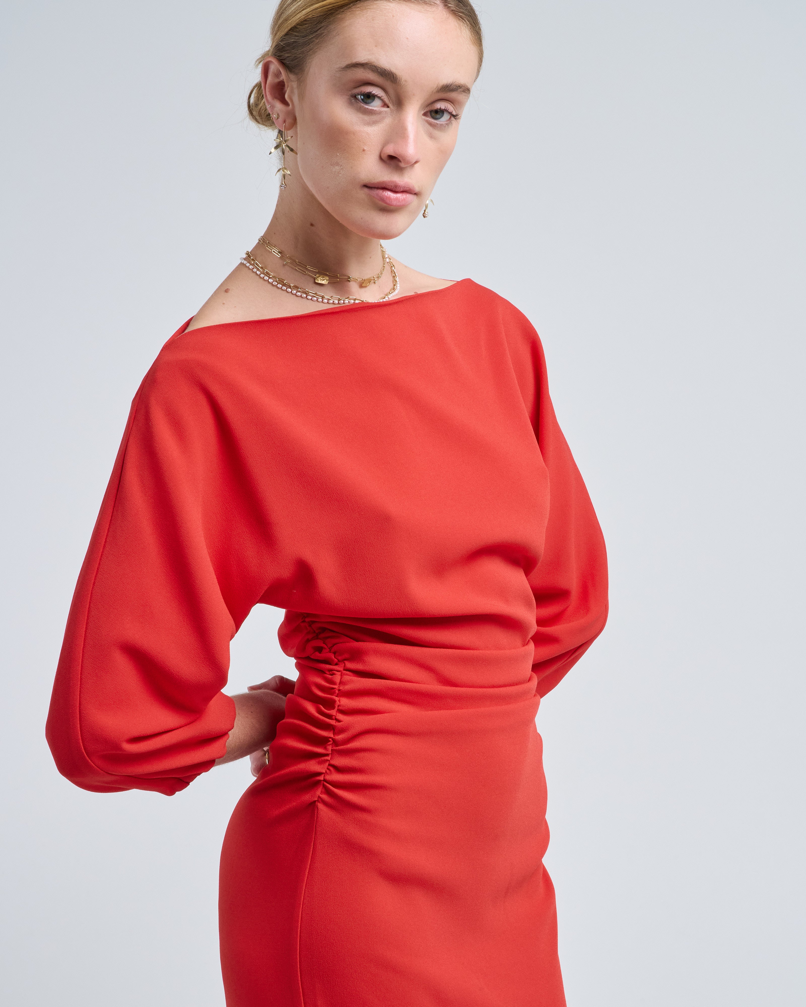 Bernadette Dress Ezra Bright Red Bernadette Dress Ezra Bright Red