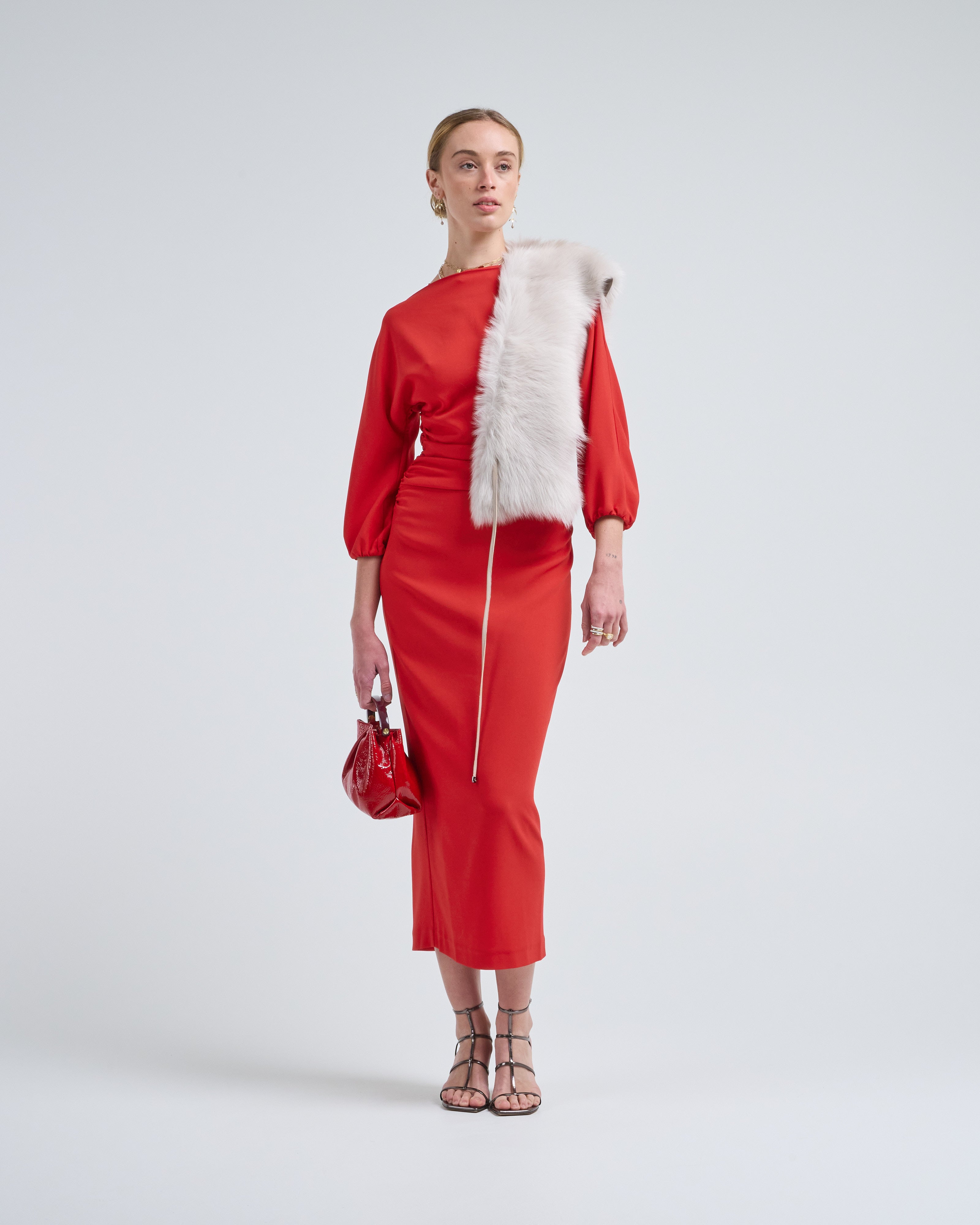 bright red dress Bernadette Dress Ezra Bright Red