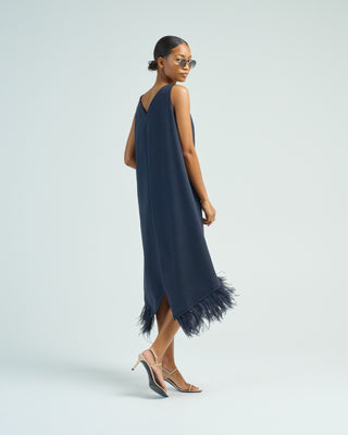 dress with feathers