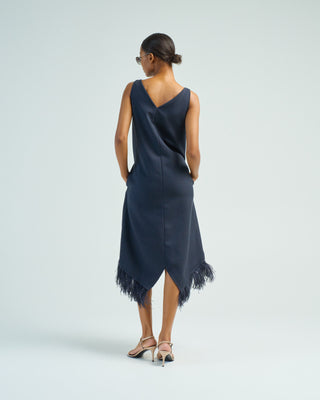 dress with feathers