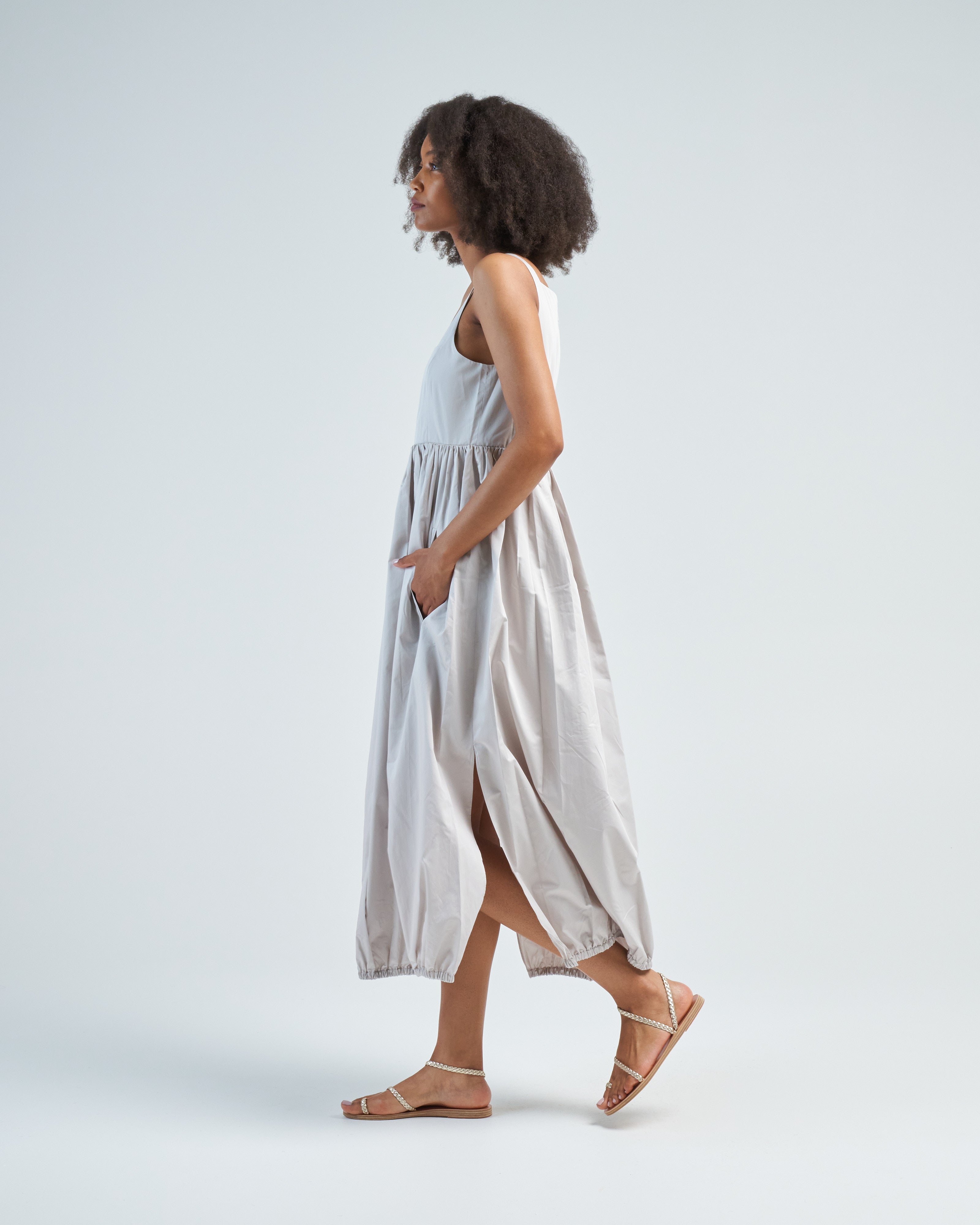 tibi cotton poplin dress Eco Poplin Strappy Dress White / 12 / U125EC1532
