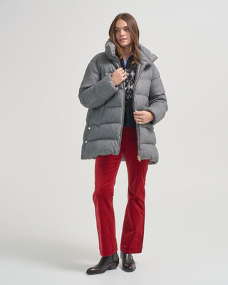cashmere silk a shape hi lo coat with snaps