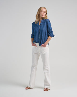 eileen ruffle relaxed button-up shirt