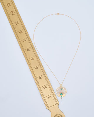 emerald and diamonds sunrise necklace