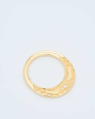 engraved hag stone ring slim