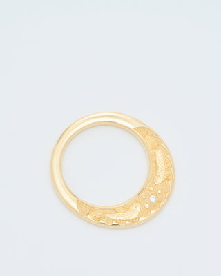 engraved hag stone ring slim